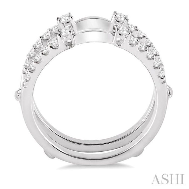 1/2 Ctw Round Cut Diamond Insert Ring in 14K White Gold