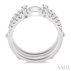 1/2 Ctw Round Cut Diamond Insert Ring in 14K White Gold