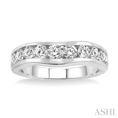 1 Ctw Round Diamond Matching Wedding Band in 14K White Gold