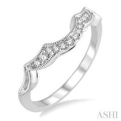 1/10 Ctw Round Cut Diamond Wedding Band in 14K White Gold