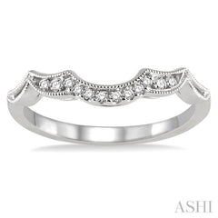 1/10 Ctw Round Cut Diamond Wedding Band in 14K White Gold