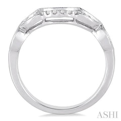 1/10 Ctw Round Cut Diamond Wedding Band in 14K White Gold