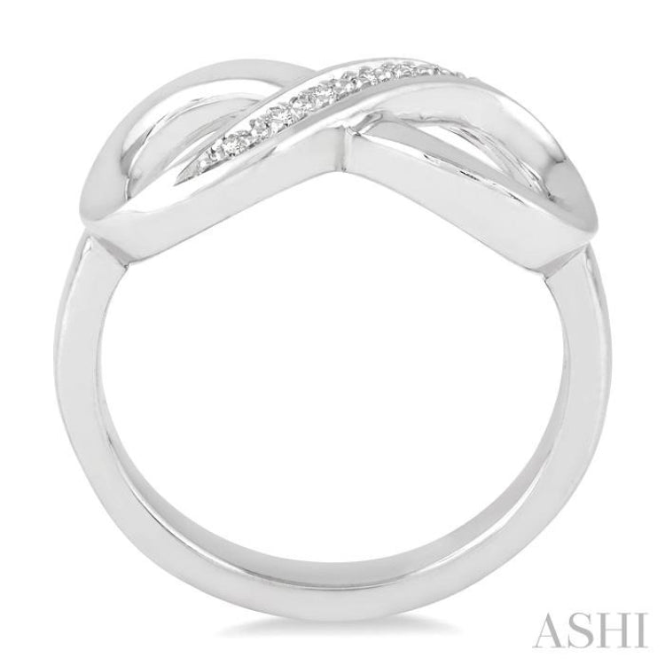 1/50 Ctw Round Cut Diamond Infinity Ring in Sterling Silver