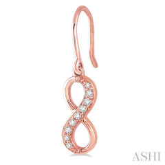 1/6 Ctw Round Cut Diamond Infinity Earrings in 14K Rose Gold