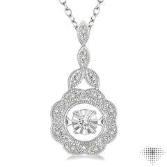 1/20 Ctw Diamond Emotion Pendant in Sterling Silver with Chain