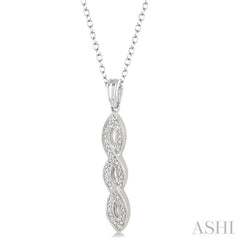 1/20 Ctw Round Cut Diamond Infinity Pendant in Sterling Silver with Chain