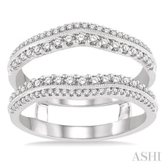 5/8 Ctw Round Cut Diamond Insert Ring in 14K White Gold