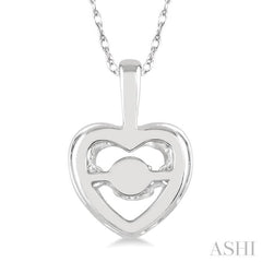 1/20 Ctw Round Cut Diamond Emotion Pendant in 10K White Gold with Chain