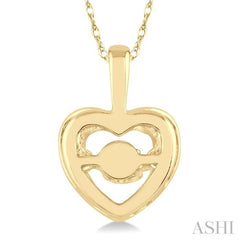 1/20 Ctw Round Cut Diamond Emotion Pendant in 10K Yellow Gold with Chain