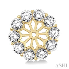 3/4 Ctw Round Cut Diamond Earring Jacket in 14K Yellow Gold