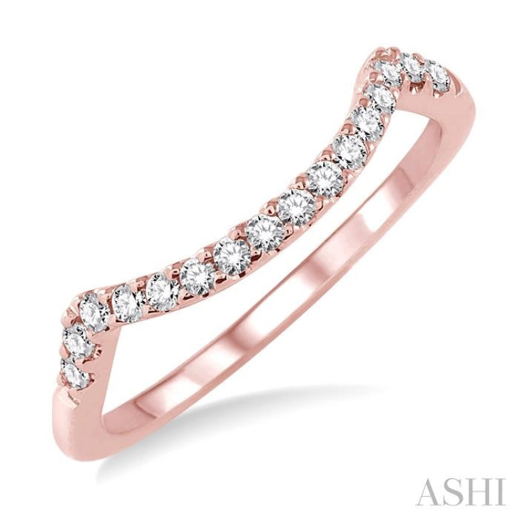 1/5 Ctw Round Cut Diamond Wedding Band in 14K Rose Gold