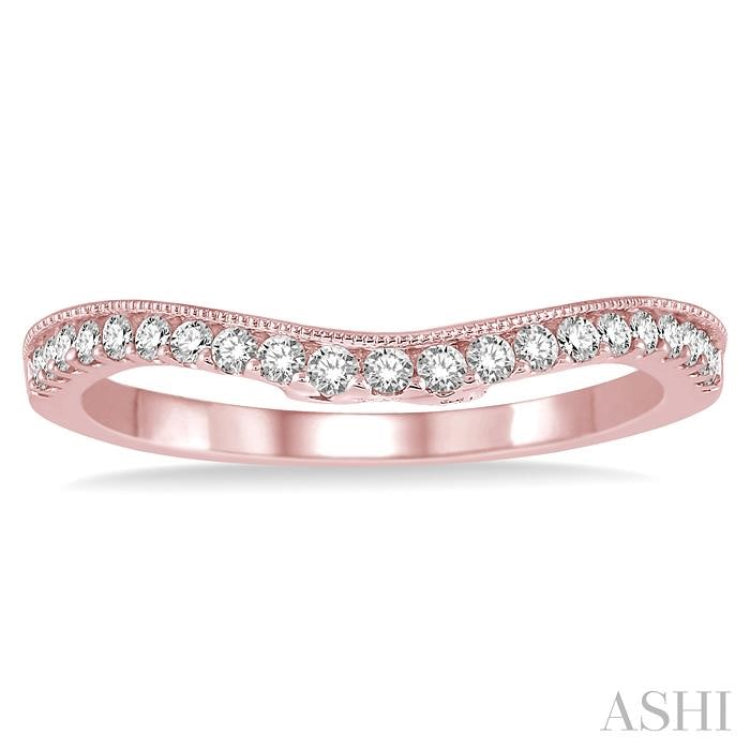 1/4 Ctw Round Cut Diamond Wedding Band in 14K Rose Gold