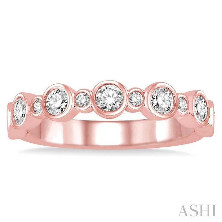 3/4 Ctw Round Cut Diamond Stack Band in 14K Rose Gold