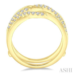 3/8 Ctw Round Diamond Insert Ring in 14K Yellow Gold