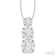 1/3 Ctw Diamond Lovebright Pendant in 14K White Gold with Chain