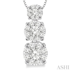 1/3 Ctw Diamond Lovebright Pendant in 14K White Gold with Chain