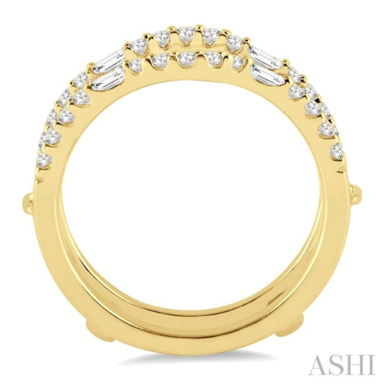 1/2 Ctw Baguette and Round Cut Diamond Insert Ring in 14K Yellow Gold