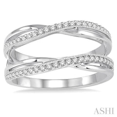 1/4 Ctw Round Diamond Insert Ring in 14K White Gold