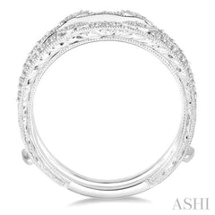 1/3 Ctw Round Diamond Insert Ring in 14K White Gold