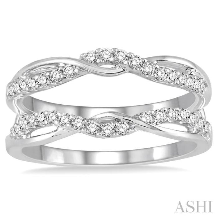 3/8 Ctw Round Diamond Insert Ring in 14K White Gold