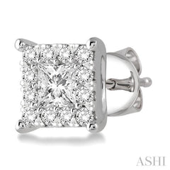 1 Ctw Lovebright Diamond Earrings in 14K White Gold