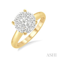 1/3 Ctw Lovebright Round Cut Diamond Ring in 14K Yellow and White Gold