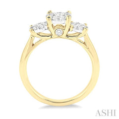 3/4 Ctw Lovebright Round Cut Diamond Ring in 14K Yellow and White Gold