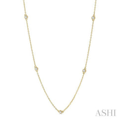 1/3 Ctw Round Cut Diamond Fashion Necklace in 14K Yellow Gold