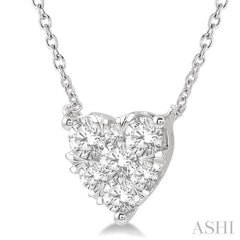 3/4 Ctw Lovebright Diamond Heart Necklace in 14K White Gold