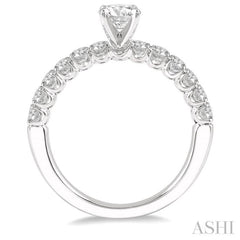 1/2 Ctw Round Cut Diamond Semi-Mount Engagement Ring in 14K White Gold