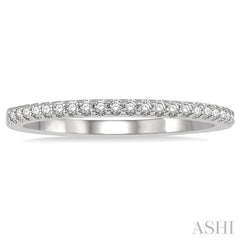 1/10 Ctw Round Cut Diamond Wedding Band in 14K white Gold