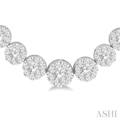 5 Ctw Round Cut Lovebright Diamond Necklace in 14K White Gold