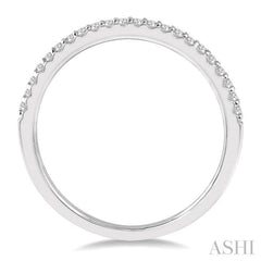 1/10 Ctw Round Cut Diamond Wedding Band in 14K white Gold