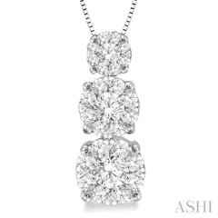 1/4 Ctw Diamond Lovebright Pendant in 14K White Gold with Chain