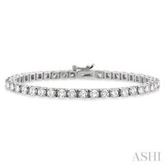 9 Ctw Square Shape Round Cut Diamond Tennis Bracelet in 14K White gold