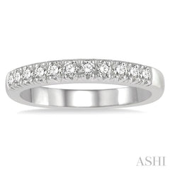 1/3 ctw 11 Stone Round Cut Diamond Wedding Band in 14K White Gold