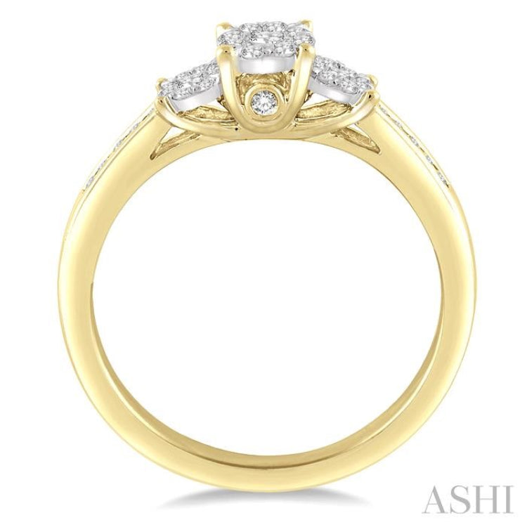 1/3 Ctw Lovebright Round Cut Diamond Ring in 14K Yellow and White Gold