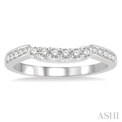 1/3 ctw Straight Row Round Cut Diamond Wedding Band in 14K White Gold