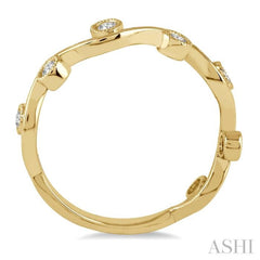 1/8 Ctw Round Cut Diamond Stackable Band in 14K Yellow Gold