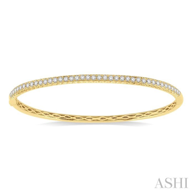 1 Ctw Round Cut Diamond Bangle in 14K Yellow Gold