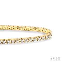 1 Ctw Square Shape Round Cut Diamond Tennis Bracelet in 14K Yellow Gold