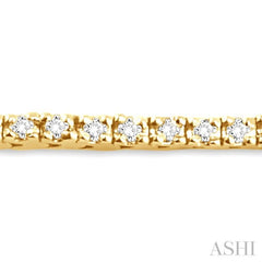 1 Ctw Square Shape Round Cut Diamond Tennis Bracelet in 14K Yellow Gold