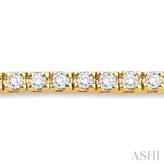 2 Ctw Square Shape Round Cut Diamond Tennis Bracelet in 14K Yellow Gold