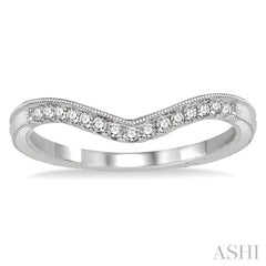 1/10 Ctw Round Cut Diamond Wedding Band in 14K White Gold