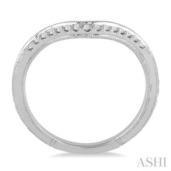 1/10 Ctw Round Cut Diamond Wedding Band in 14K White Gold