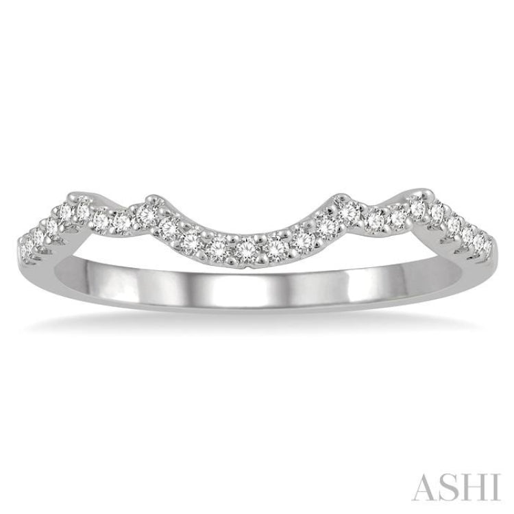 1/6 ctw Triple Arch Round Cut Diamond Wedding Band in 14K White Gold