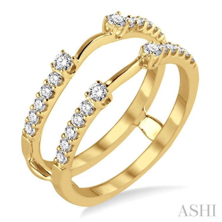 1/2 Ctw Round Cut Diamond Insert Ring in 14K Yellow Gold