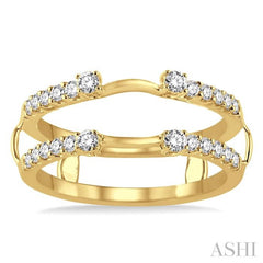 1/2 Ctw Round Cut Diamond Insert Ring in 14K Yellow Gold