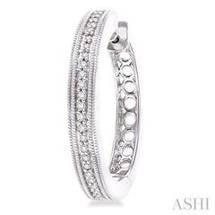 1/4 Ctw Single Cut Diamond Hoop Earrings in Sterling Silver