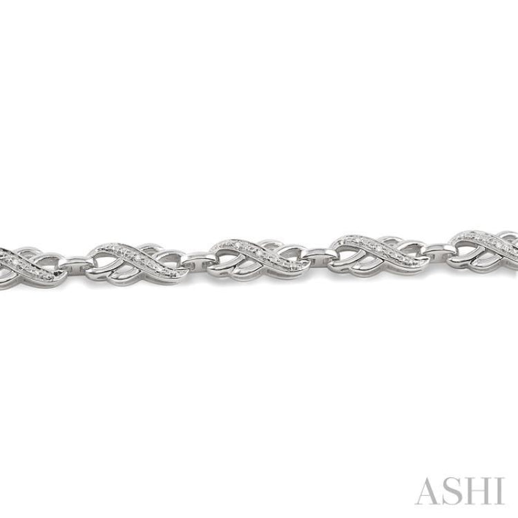 1/20 Ctw Single Cut Diamond Bracelet in Sterling Silver